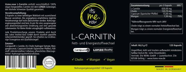 etiketten L carnitin 1